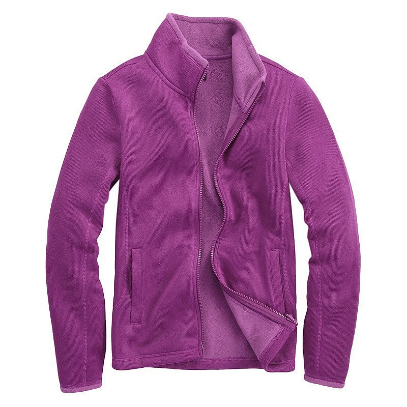 紫色开衫拉链卫衣