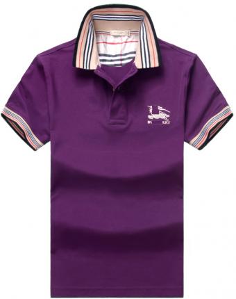 紫色翻领t恤衫款式，男装t恤图