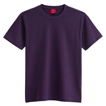 紫色空白圆领文化T恤衫