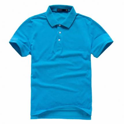 蓝色男士短袖广告t恤衫棉质材料制作