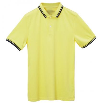 黄色男款短袖棉质POLO衫 提供免费设计