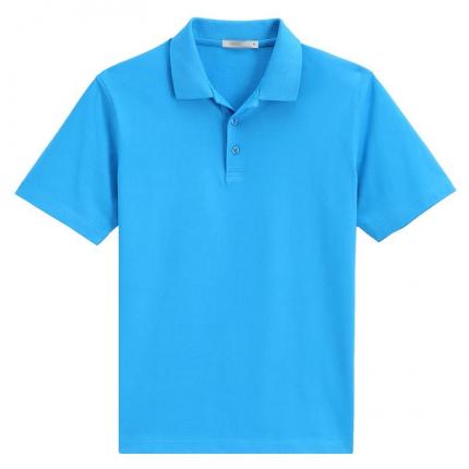 【定制】浅蓝色经典POLO衫男士翻领短袖全棉订制