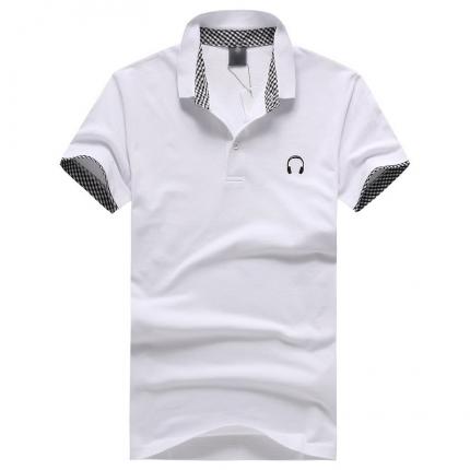 白色时尚棉质POLO衫男款 厂家定做