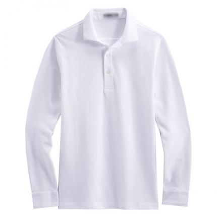 【定制】白色长袖T恤衫男士POLO衫订制加工