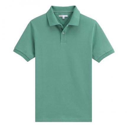【定制】茶绿色商务POLO衫短袖男士纯棉T恤设计