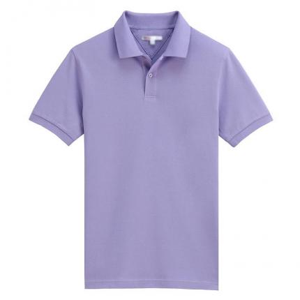 紫色男士商务翻领T恤衫定做