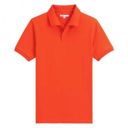 【定制】桔红色商务POLO衫企业团体定制服务-保罗服饰提供