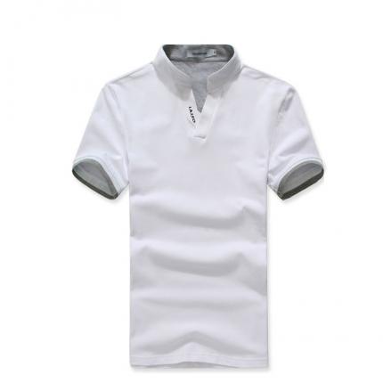 白色高级立领时尚T恤团体订制