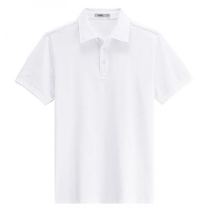 【定制】白色POLO衫定做，原身布衣领免费设计效果图