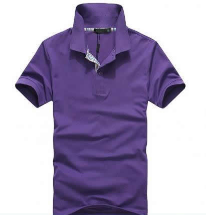 【定制】男士紫色商务POLO衫加工制作 珠地网眼棉