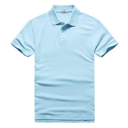 【定制】浅蓝色广告T恤衫加工制作 可丝印公司LOGO
