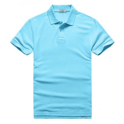 【定制】浅蓝色广告T恤衫制作 可丝印公司LOGO标识