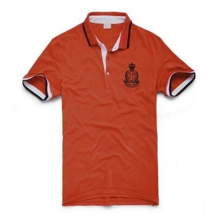 【定制】橙色男款商务POLO衫设计 优质纯棉材质