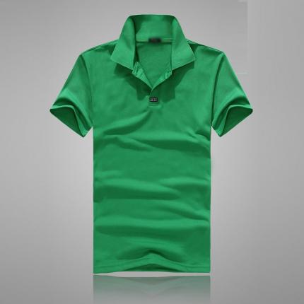 绿色纯棉珠地短袖T恤衫 商务男款夏装订制