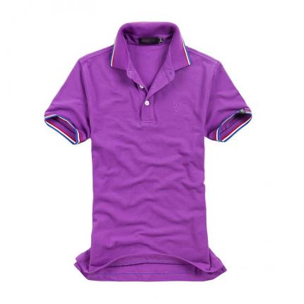 紫色夏装男款企业LOGO衫团体定做加工