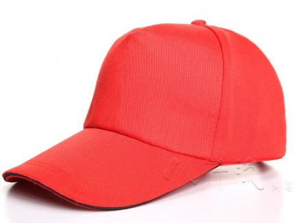 红色可调节广告太阳帽